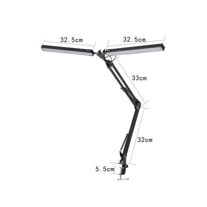 LED Stona lampa sa štipaljkom 2xLED/10W/230V 2800-6800K