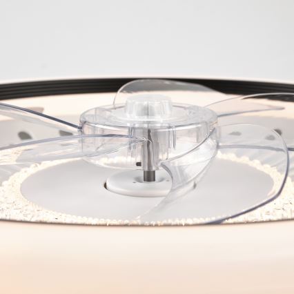 LED prigušiva stropno svetlo sa ventilatorom GEMMA LED/37W/230V belo + daljinski upravljač