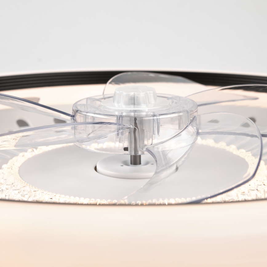 LED prigušiva stropno svetlo sa ventilatorom GEMMA LED/37W/230V belo + daljinski upravljač