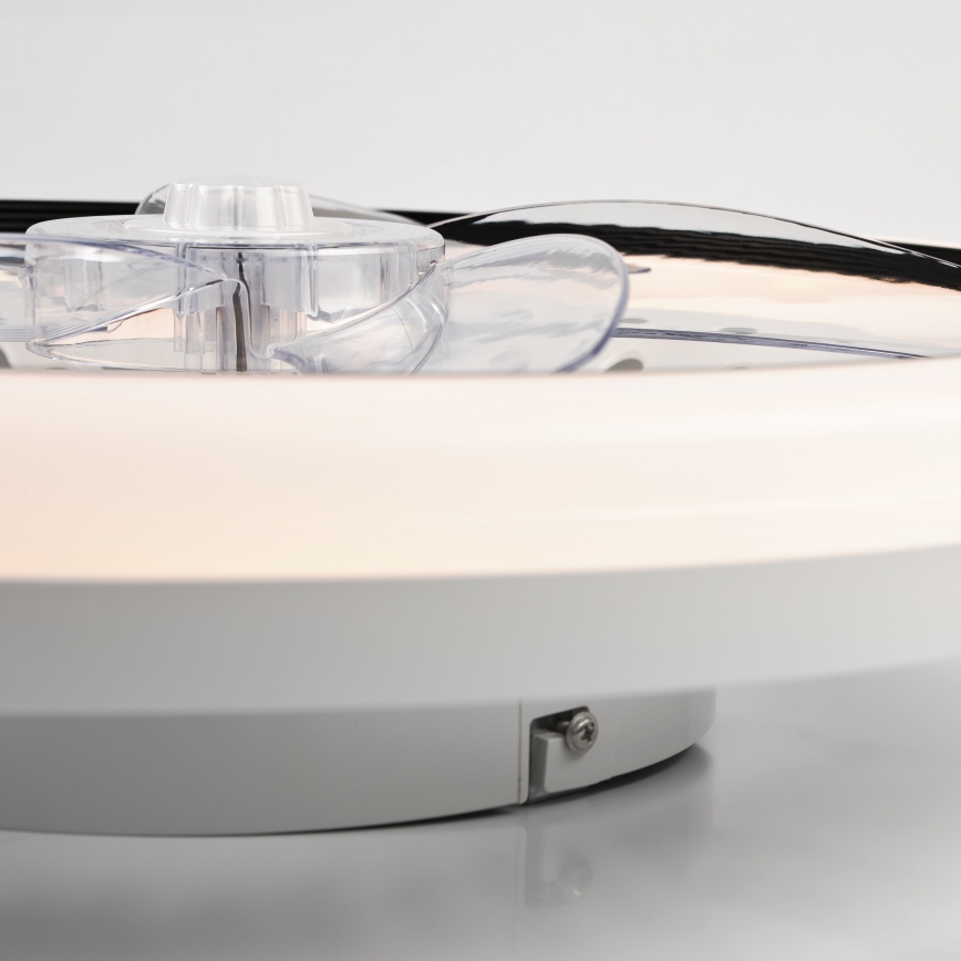LED prigušiva stropno svetlo sa ventilatorom GEMMA LED/37W/230V belo + daljinski upravljač