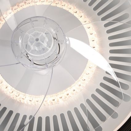 LED prigušiva stropno svetlo sa ventilatorom GEMMA LED/37W/230V belo + daljinski upravljač