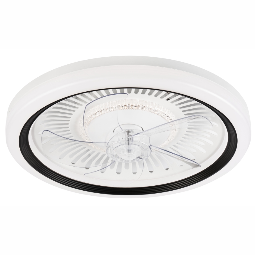 LED prigušiva stropno svetlo sa ventilatorom GEMMA LED/37W/230V belo + daljinski upravljač