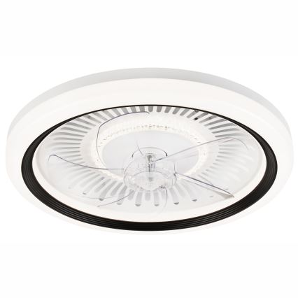 LED prigušiva stropno svetlo sa ventilatorom GEMMA LED/37W/230V belo + daljinski upravljač
