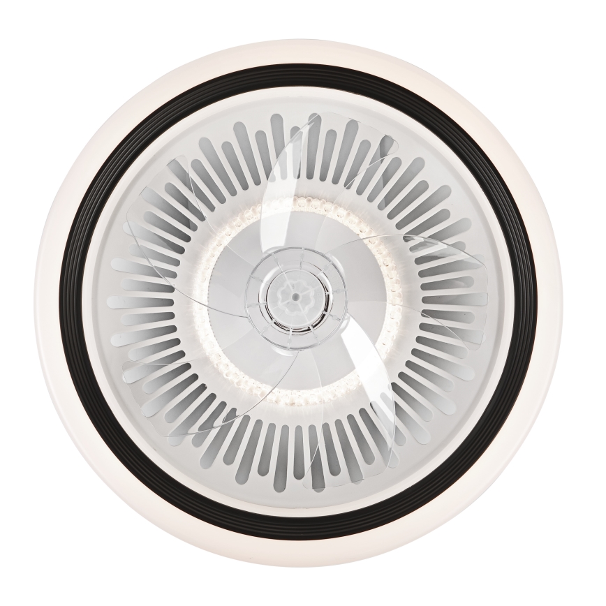 LED prigušiva stropno svetlo sa ventilatorom GEMMA LED/37W/230V belo + daljinski upravljač