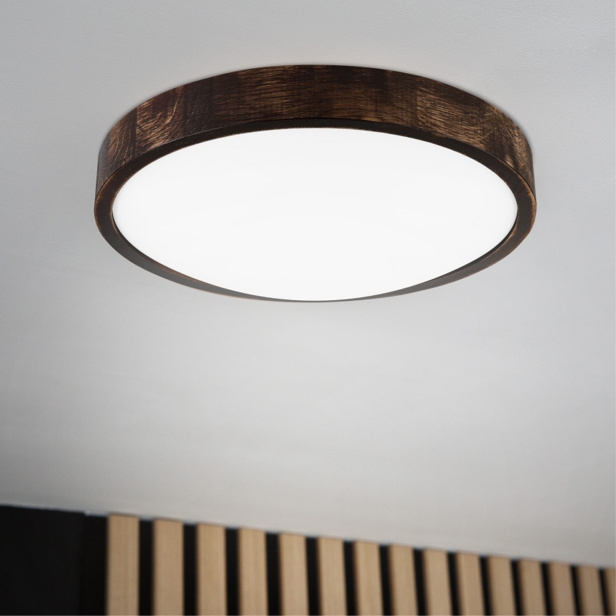 LED stropna svetiljka OAK SMOKY SLIM LED/36W/230V 4000K prečnik 37 cm hrast/tamno braon