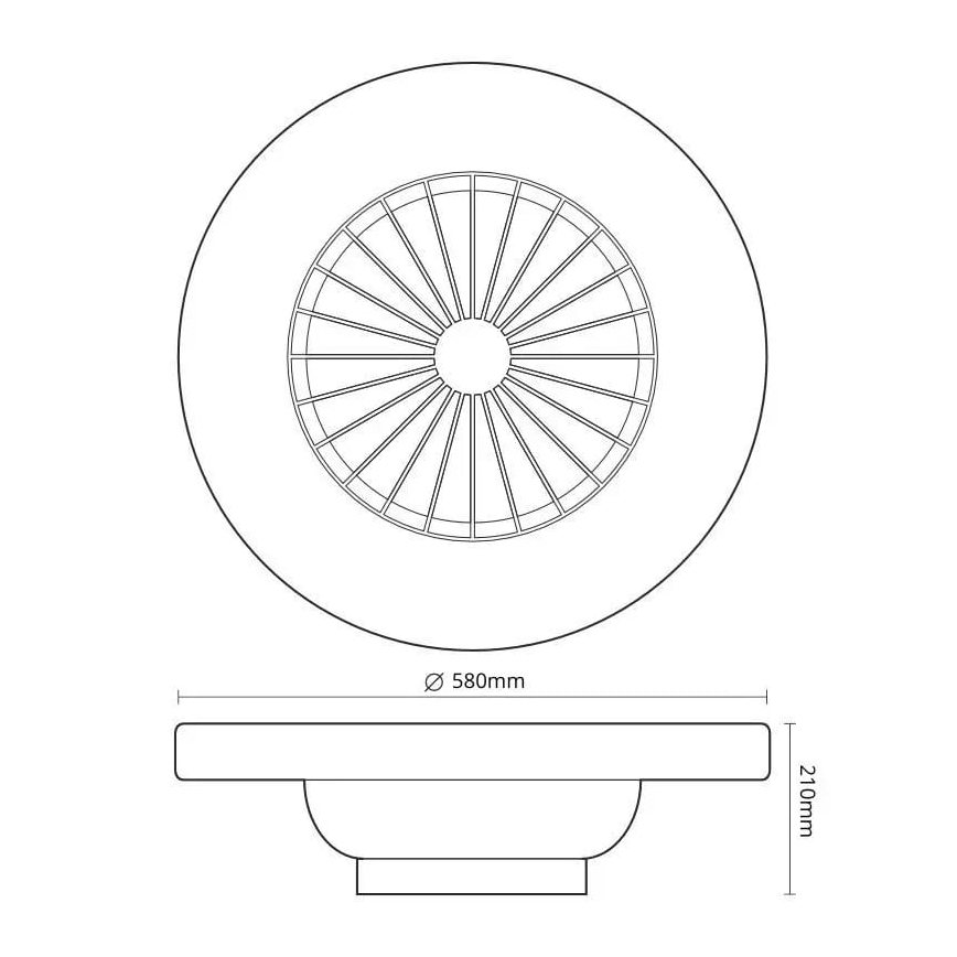 LED Prigušiva stropna svjetiljka s ventilatorom OPAL LED/72W/230V 3000-6500K + daljinski upravljač