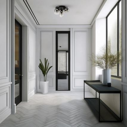 LED stropno svetlo VASO LED/12W/230V prečnik 42 cm crno/zadimljeno