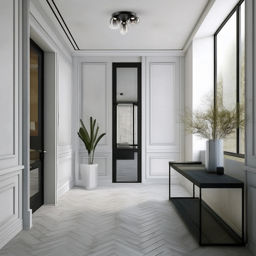 LED stropno svetlo VASO LED/12W/230V prečnik 42 cm crno/zadimljeno