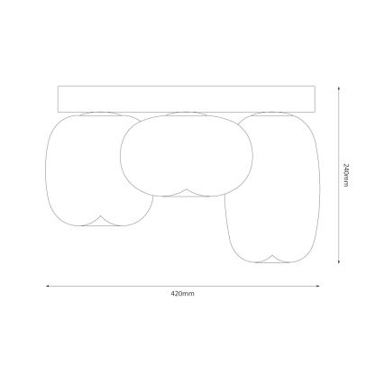 LED stropno svetlo VASO LED/12W/230V prečnik 42 cm crno/zadimljeno