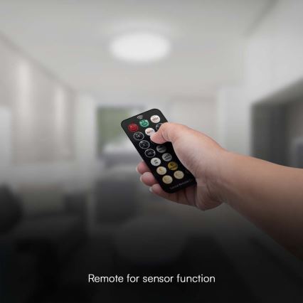 LED plafonsko svetlo za kupatilo sa senzorom SAMSUNG CHIP LED/18W/230V IP44 4000K, prečnika 29 cm, crno + daljinski upravljač