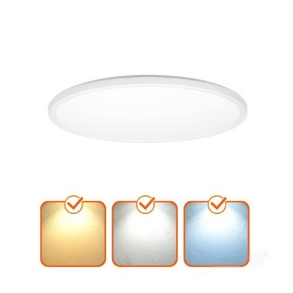 LED kupatilsko svetlo sa senzorom pokreta i sumraka NIVERA LED/12W/230V IP54 3000/4000/6000K prečnik 22,5 cm belo + sa daljinskim upravljačem