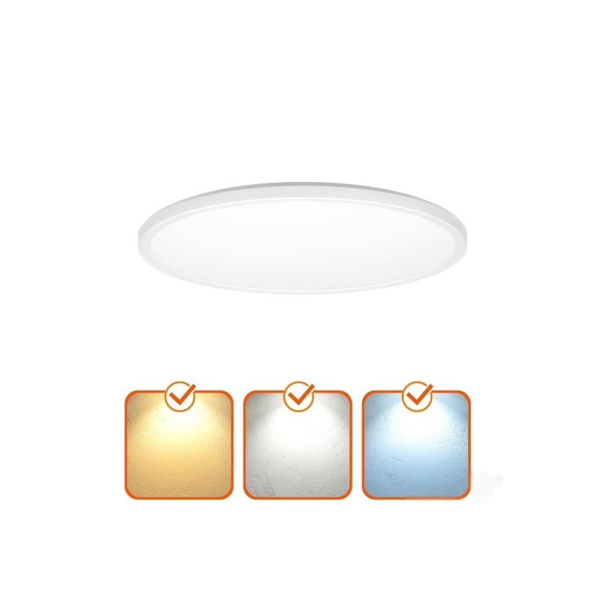 LED kupatilsko svetlo sa senzorom pokreta i sumraka NIVERA LED/12W/230V IP54 3000/4000/6000K prečnik 22,5 cm belo + sa daljinskim upravljačem