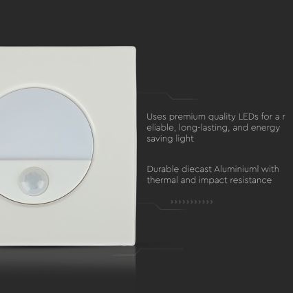 LED svetiljka za stepenište sa senzorom pokreta LED/3W/230V 4000K bela
