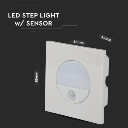 LED svetiljka za stepenište sa senzorom pokreta LED/3W/230V 4000K bela