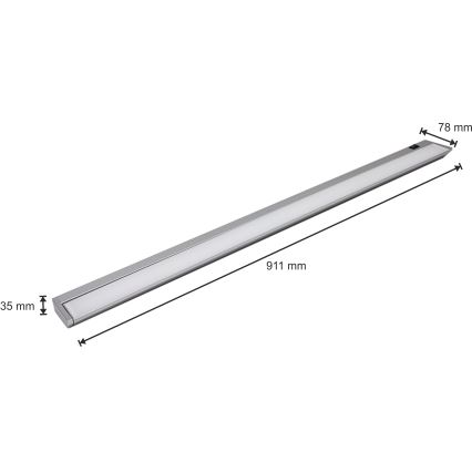 LED svetlo ispod ormarića LED/15W/230V srebrno