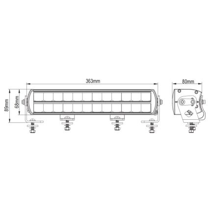 LED Svetlosna rampa za automobil BLACK OFF ROAD LED/120W/9-36V IP69 6000K