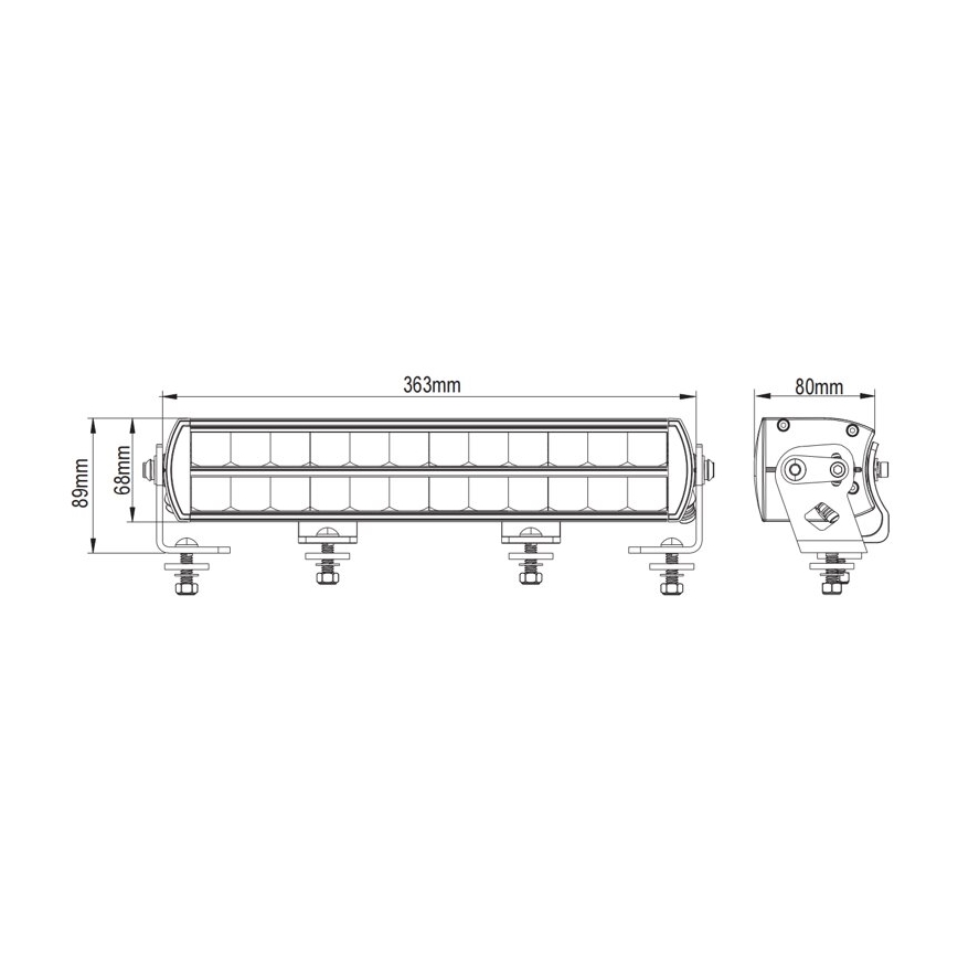 LED Svetlosna rampa za automobil BLACK OFF ROAD LED/120W/9-36V IP69 6000K