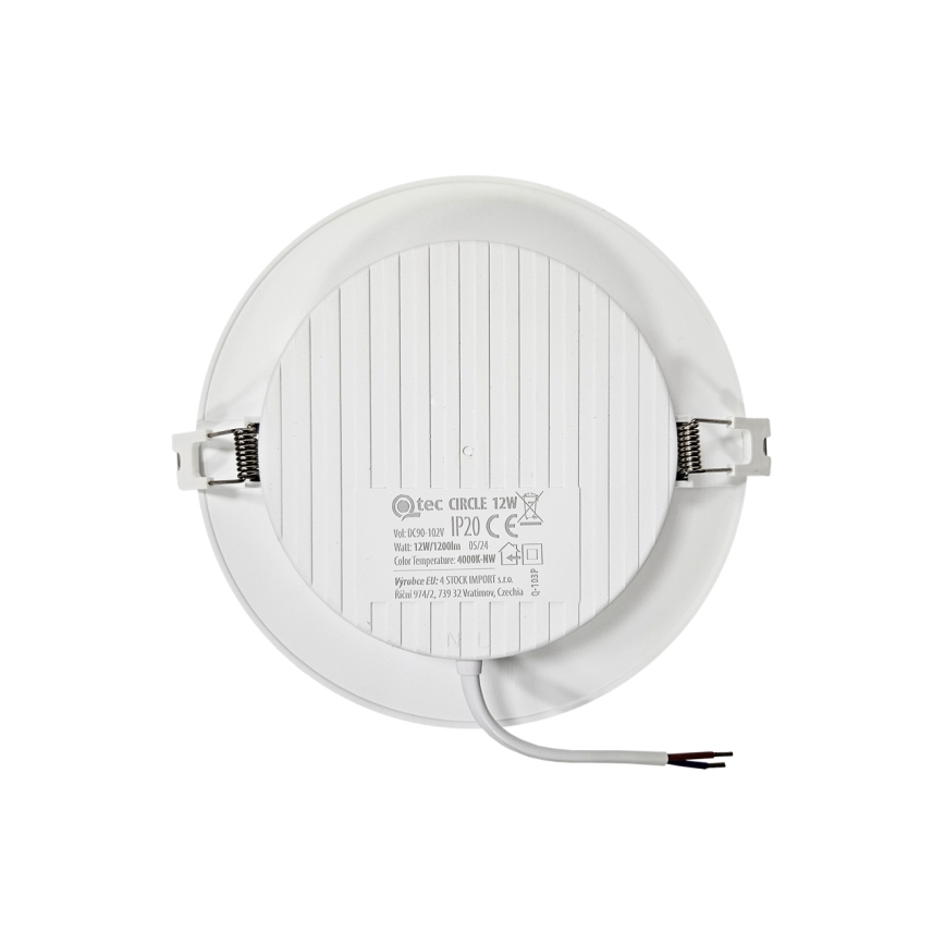 LED Ugradbena lampa CIRCLE LED/12W/230V 4000K pr. 17 cm bela