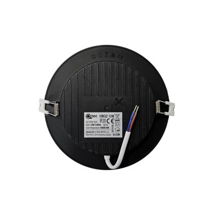 LED Ugradbena lampa CIRCLE LED/12W/230V 4000K pr. 17 cm crno