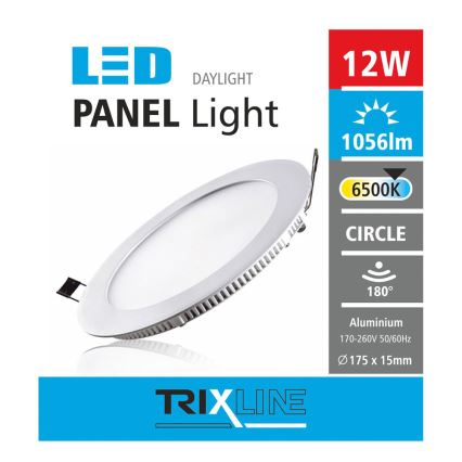 LED Ugradbena lampa CIRCLE LED/12W/230V 6500K pr. 17,5 cm bela