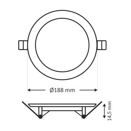 LED Ugradbena lampa CIRCLE LED/15W/230V 6500K pr. 18,8 cm bela