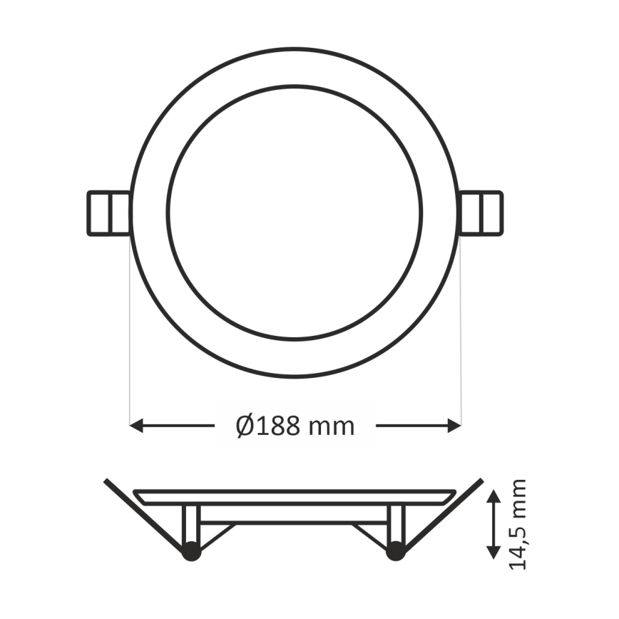 LED Ugradbena lampa CIRCLE LED/15W/230V 6500K pr. 18,8 cm bela