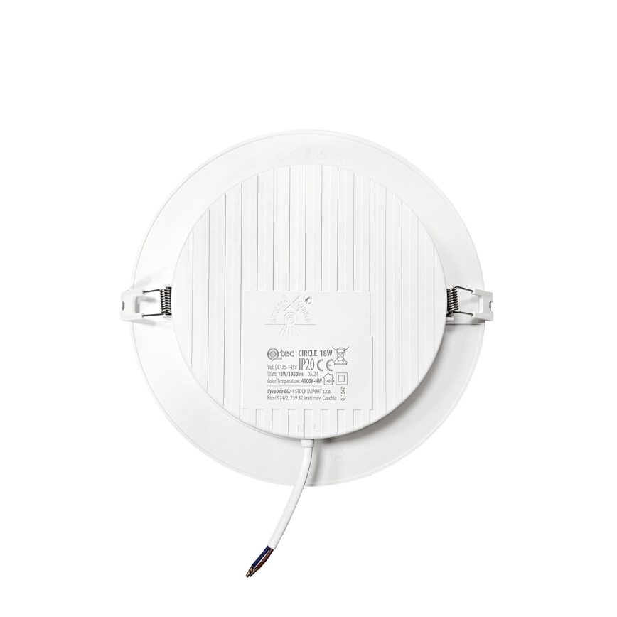 LED Ugradbena lampa CIRCLE LED/18W/230V 4000K pr. 22 cm bela