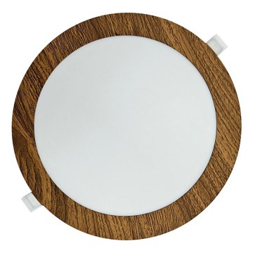 LED Ugradbena lampa CIRCLE LED/18W/230V 4200K pr. 22 cm braon