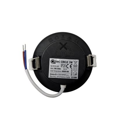 LED Ugradbena lampa CIRCLE LED/3W/230V 4000K pr. 9 cm crno