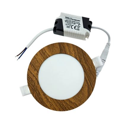 LED Ugradbena lampa CIRCLE LED/6W/230V 4200K pr. 11,8 cm braon
