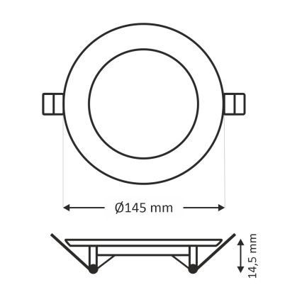 LED Ugradbena lampa CIRCLE LED/9W/230V 6500K pr. 14,5 cm bela