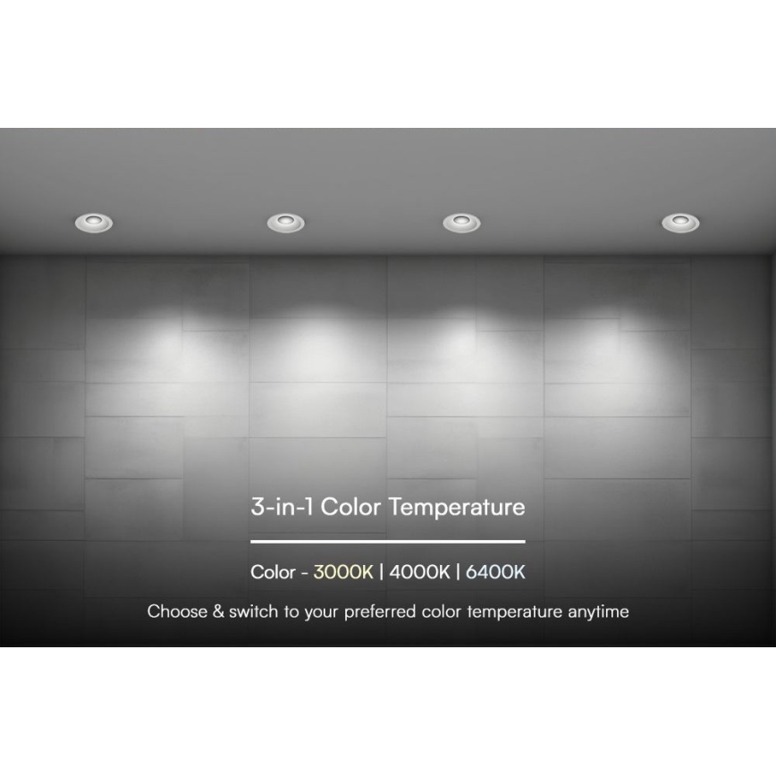 LED Ugradbena lampa LED/12W/230V 3000/4000/6400K ø 8,6 cm bela