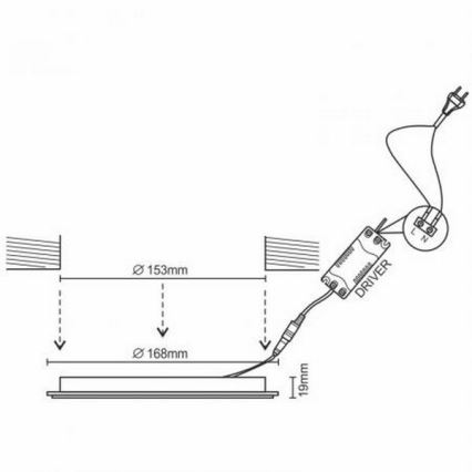 LED Ugradbena lampa LED/12W/230V