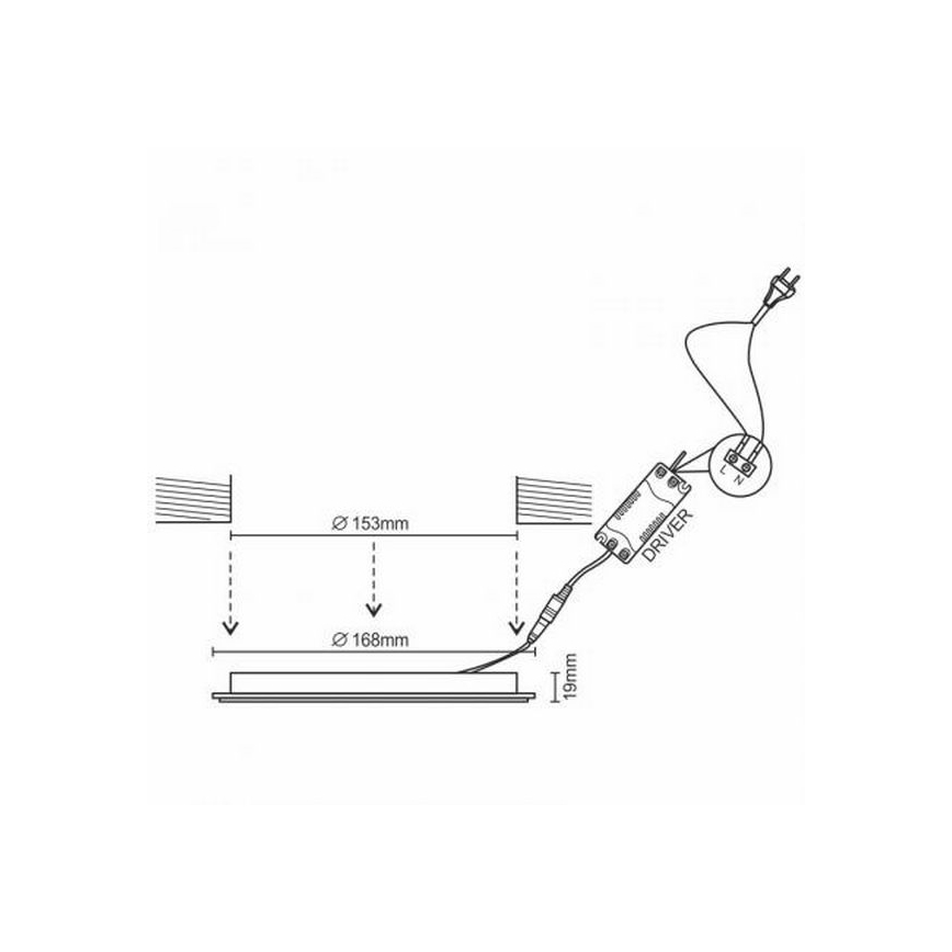 LED Ugradbena lampa LED/12W/230V