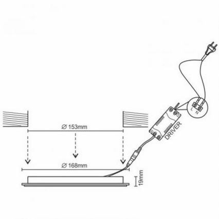 LED Ugradbena lampa LED/12W/230V