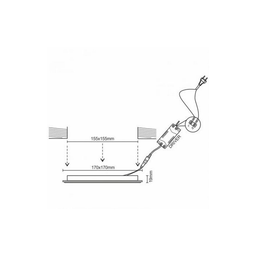 LED Ugradbena lampa LED/12W/230V
