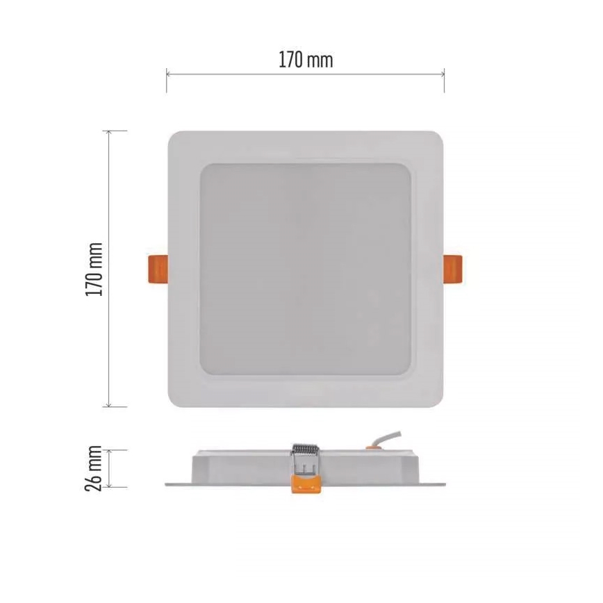 LED Ugradbena lampa LED/18W/230V 17x17 cm bela