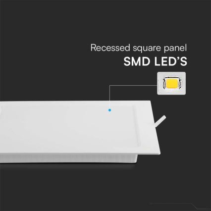 LED Ugradbena lampa LED/18W/230V 22x22 cm 4000K bela