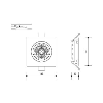 LED Ugradbena lampa LED/18W/230V 4000K 11,5x11,5 cm bela