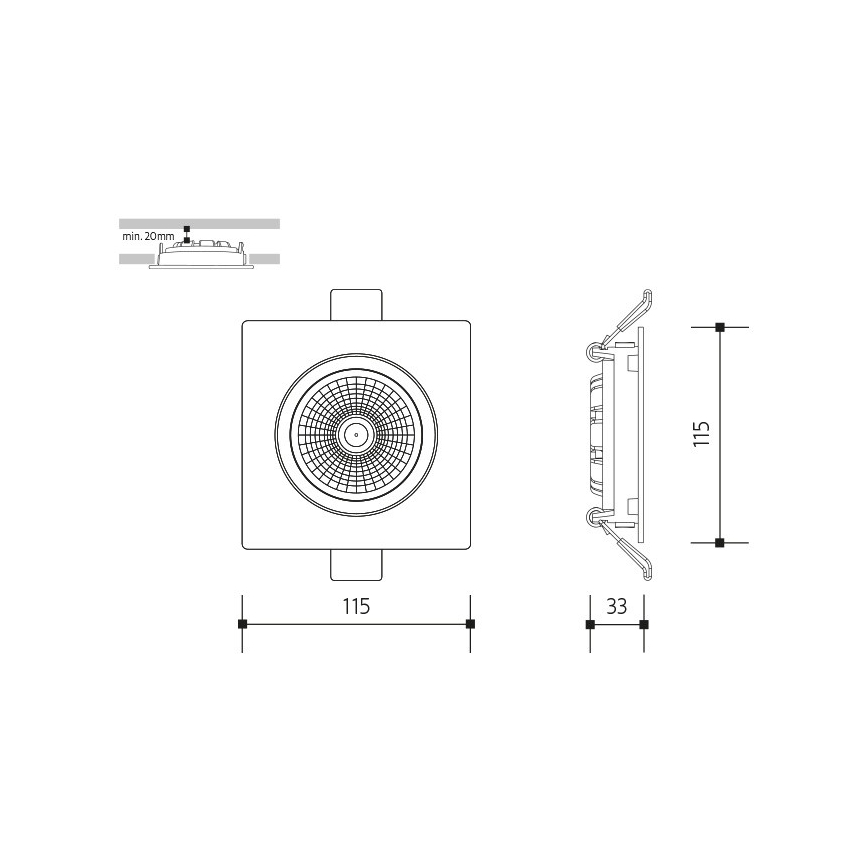 LED Ugradbena lampa LED/18W/230V 4000K 11,5x11,5 cm bela