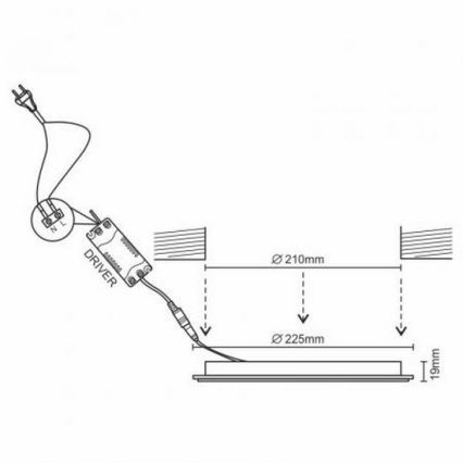 LED Ugradbena lampa LED/18W/230V