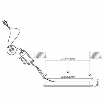 LED Ugradbena lampa LED/18W/230V