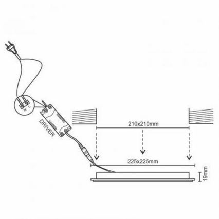 LED Ugradbena lampa LED/18W/230V