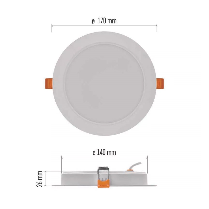LED Ugradbena lampa LED/18W/230V pr. 17 cm bela