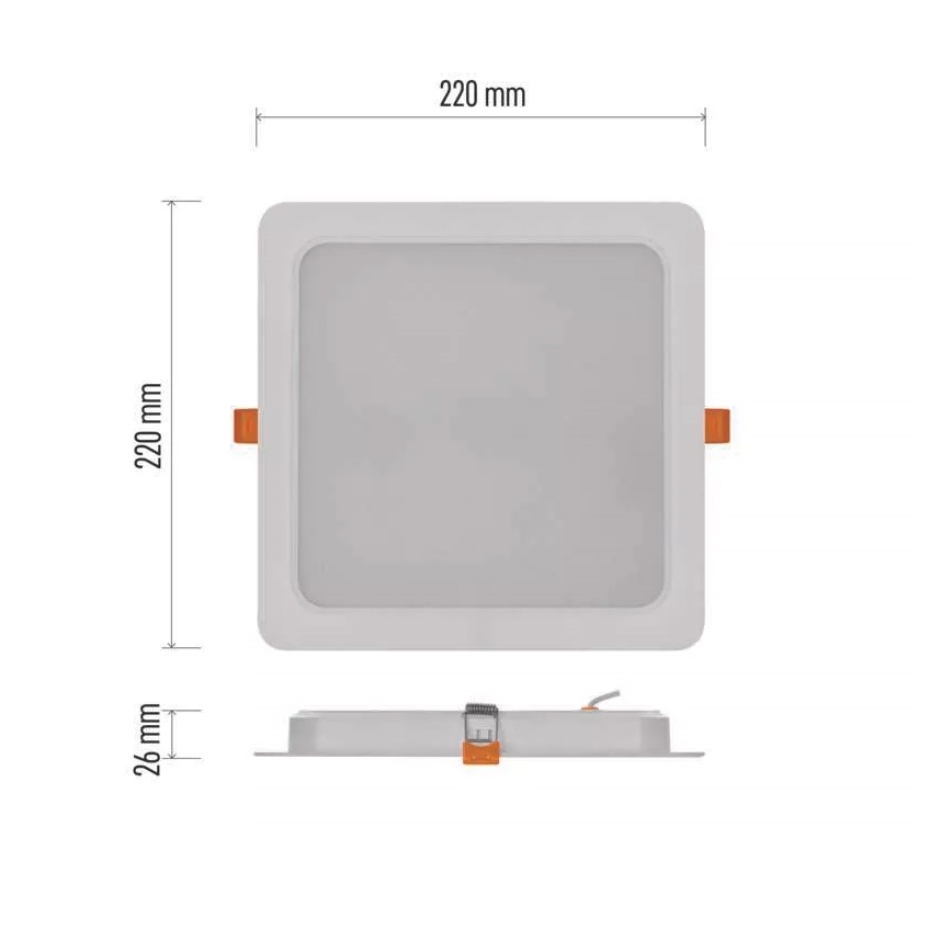 LED Ugradbena lampa LED/24W/230V 22x22 cm bela