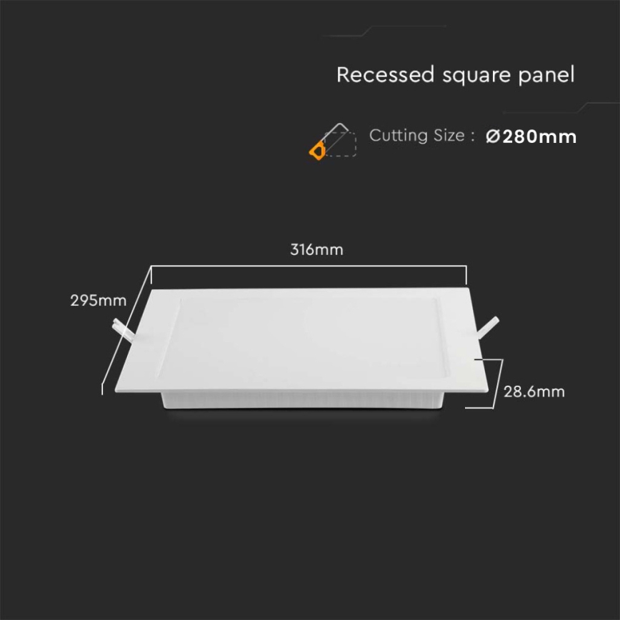 LED Ugradbena lampa LED/24W/230V 29,5x29,5 cm 3000K bela