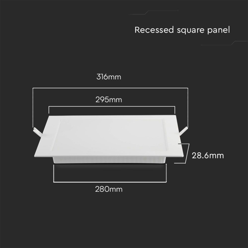 LED Ugradbena lampa LED/24W/230V 29,5x29,5 cm 4000K bela