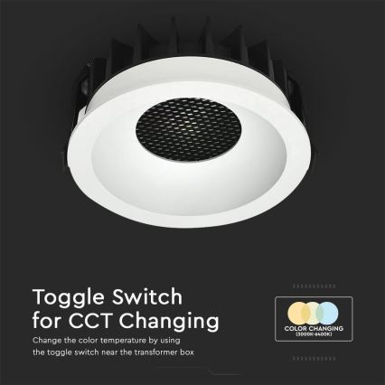 LED Ugradbena lampa LED/24W/230V 3000/4000/6400K ø 13,5 cm bela