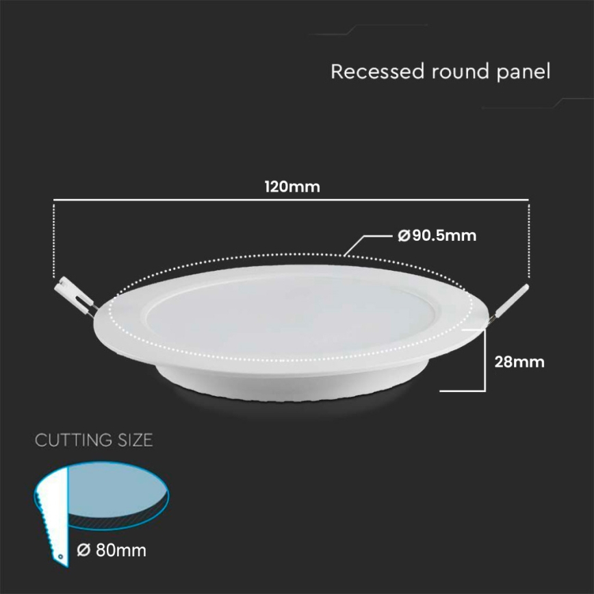LED Ugradbena lampa LED/3W/230V pr. 9,5 cm 6500K bela