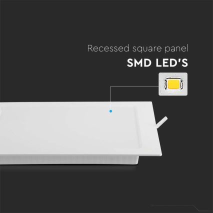 LED Ugradbena lampa LED/6W/230V 12x12 cm 4000K bela
